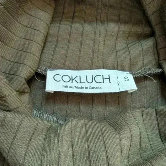 Cokluch Kim Sweater Goblincore Casual Office Women's Small Oregano Green Ribbed - Picture 9 of 13